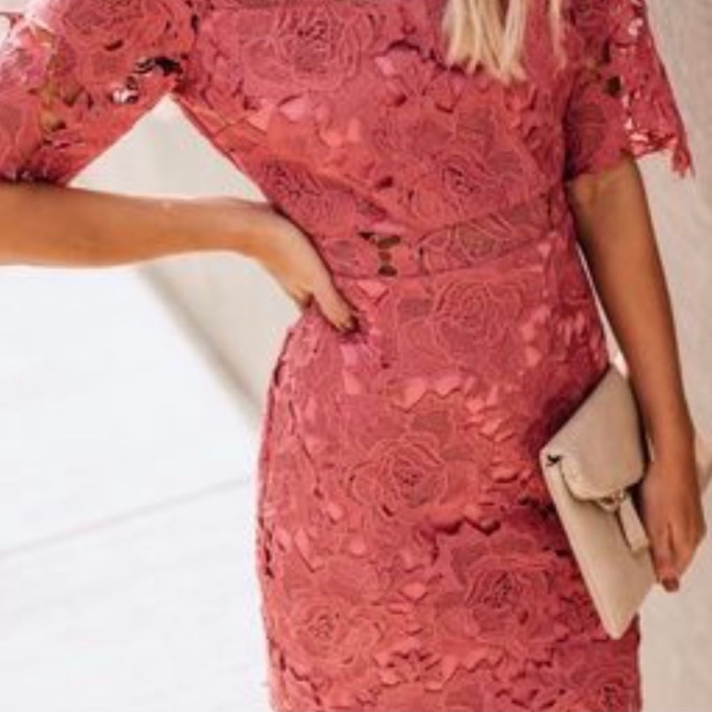 Vici collection mauve lace dress - Picture 2 of 4